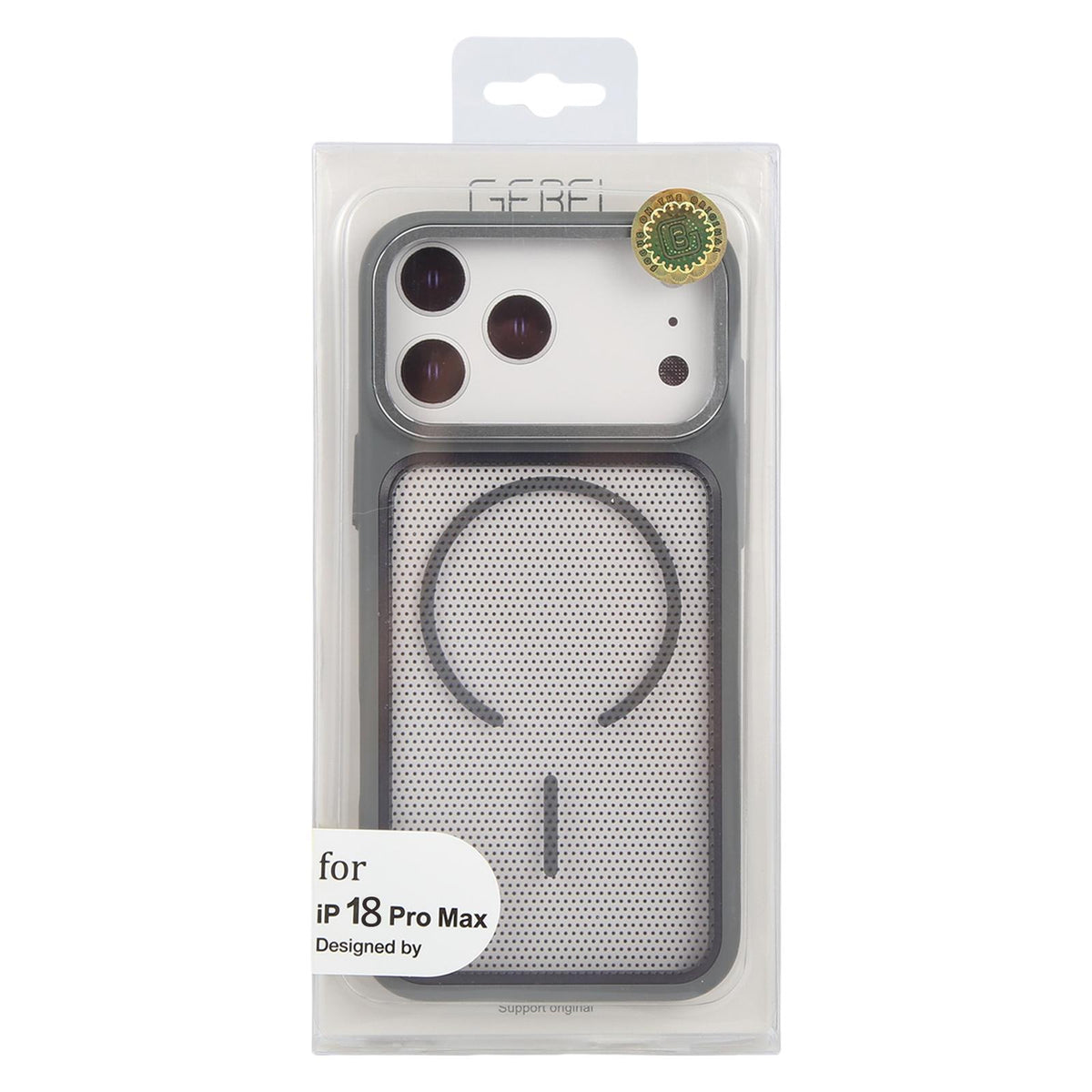 Compatible with iPhone 18 Pro Max GEBEI Skin Feel Starry Dot Magnetic Phone Case - Grey