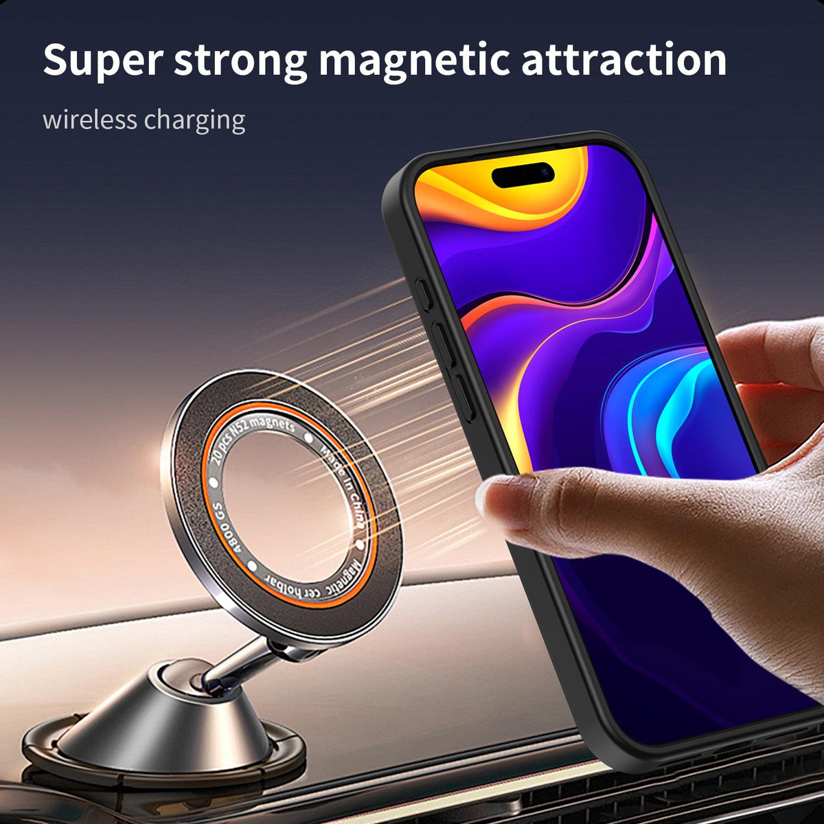 Compatible with iPhone 18 Pro Max Fanying Series PC Dual-Layer TPU Translucent Frosted MagSafe Phone Case - Translucent Black