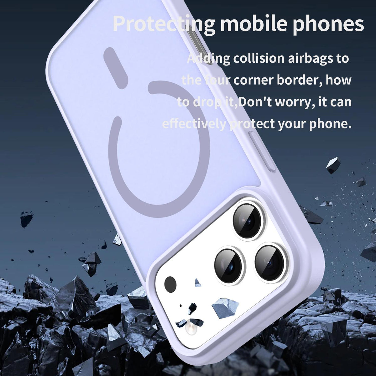 Compatible with iPhone 18 Pro Max Fanying Series PC Dual-Layer TPU Translucent Frosted MagSafe Phone Case - Lavender