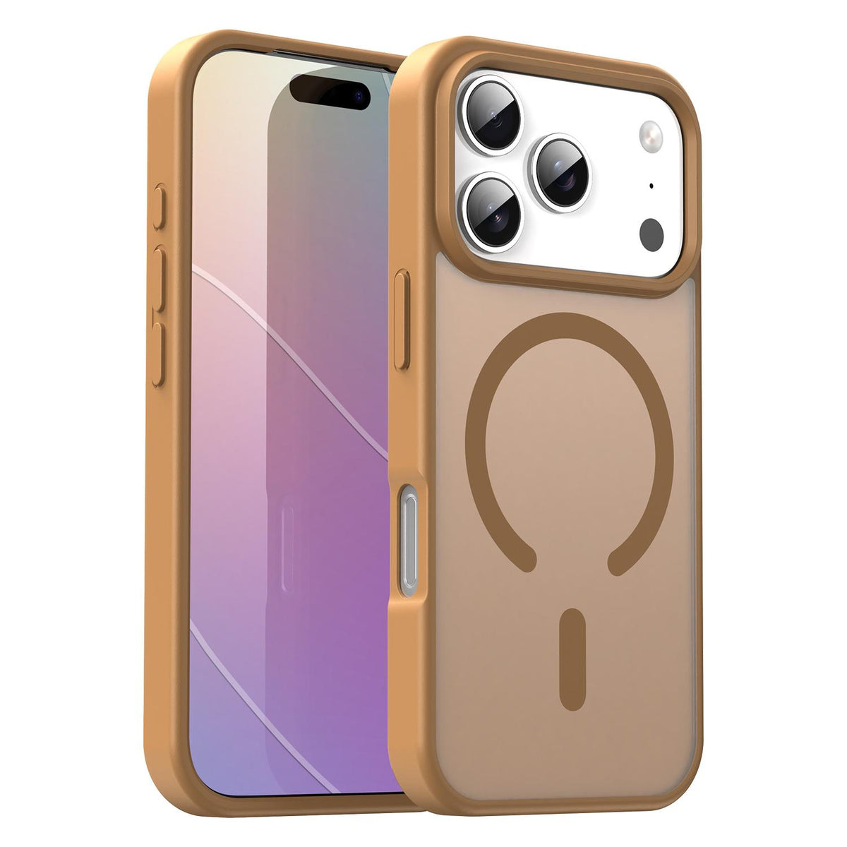 Compatible with iPhone 18 Pro Fanying Series PC Dual-Layer TPU Translucent Frosted MagSafe Phone Case - Desert Gold