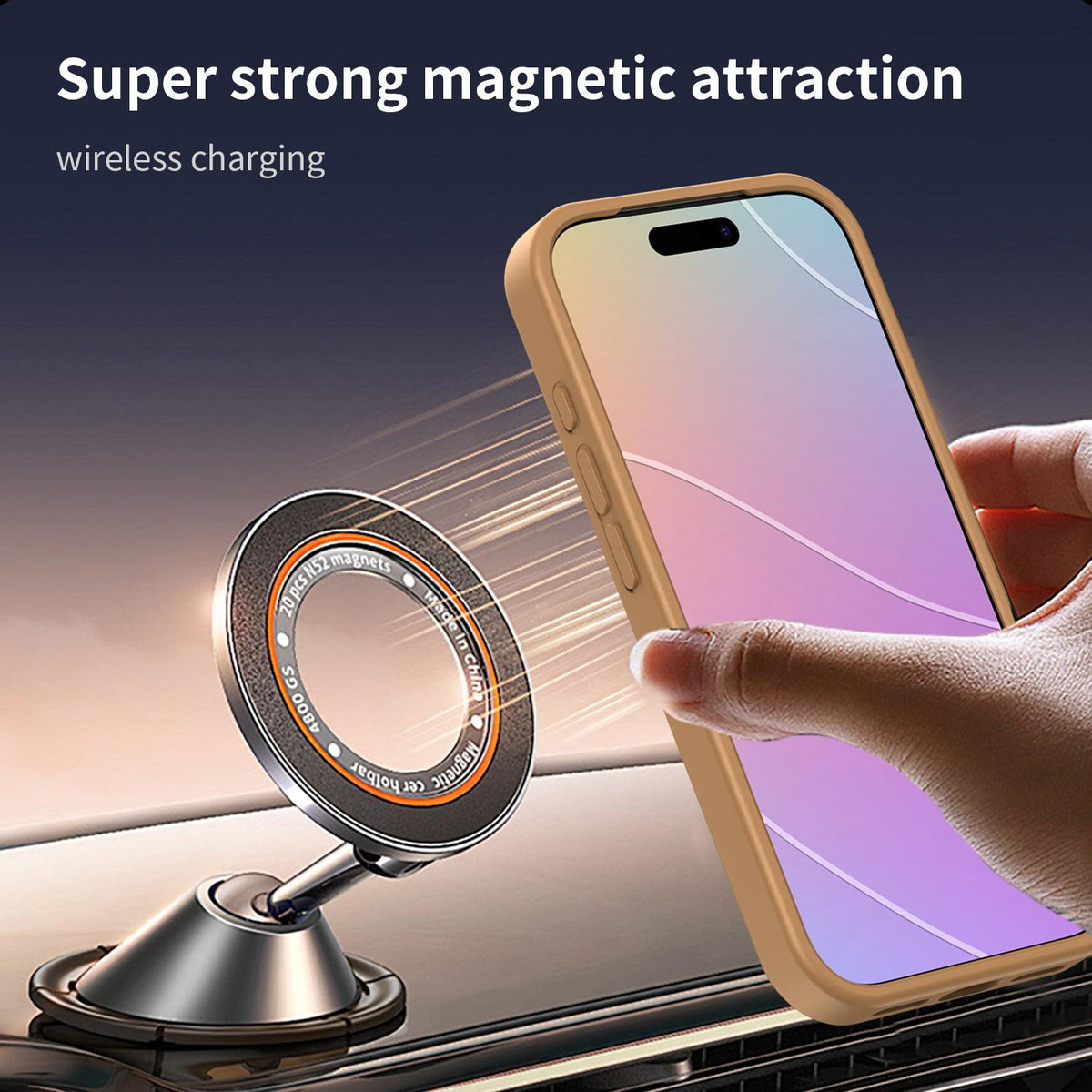 Compatible with iPhone 18 Pro Fanying Series PC Dual-Layer TPU Translucent Frosted MagSafe Phone Case - Desert Gold