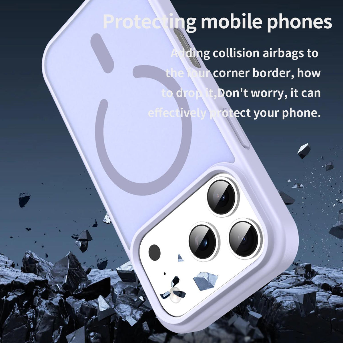 Compatible with iPhone 18 Pro Fanying Series PC Dual-Layer TPU Translucent Frosted MagSafe Phone Case - Lavender