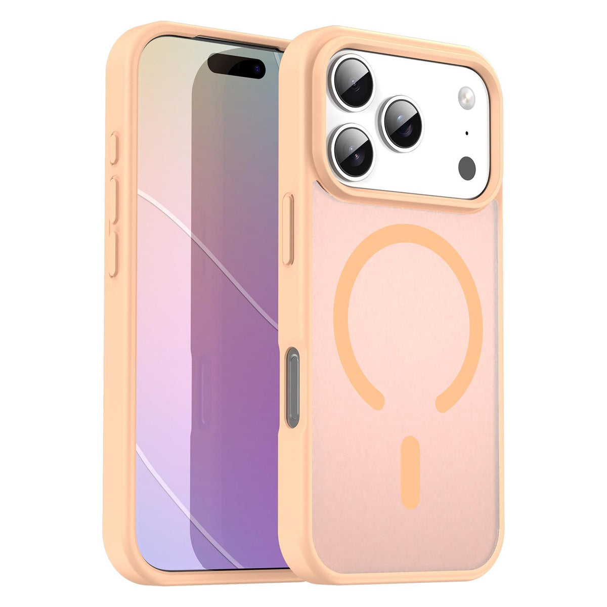 Compatible with iPhone 18 Pro Fanying Series PC Dual-Layer TPU Translucent Frosted MagSafe Phone Case - Rouge Powder
