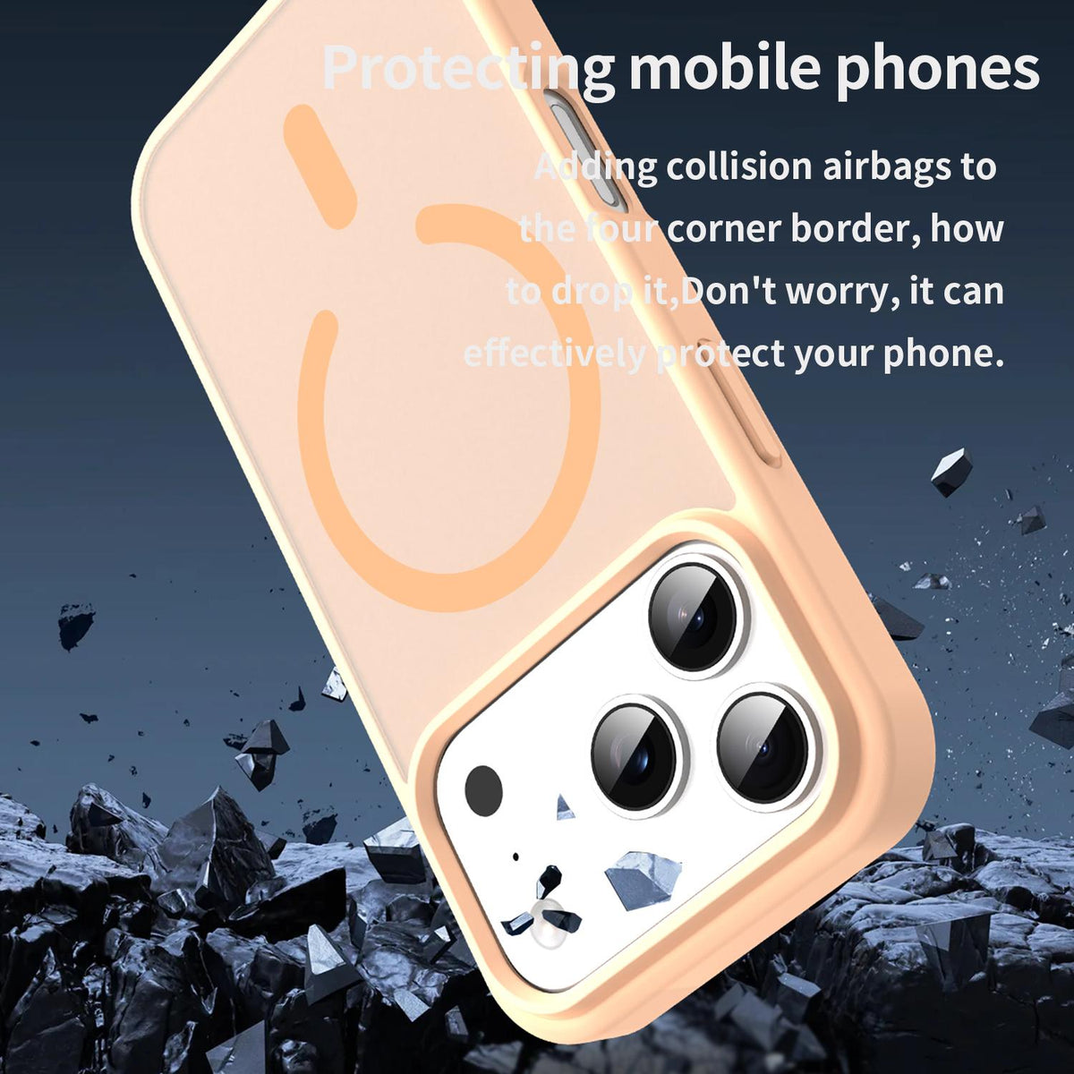 Compatible with iPhone 18 Pro Fanying Series PC Dual-Layer TPU Translucent Frosted MagSafe Phone Case - Rouge Powder