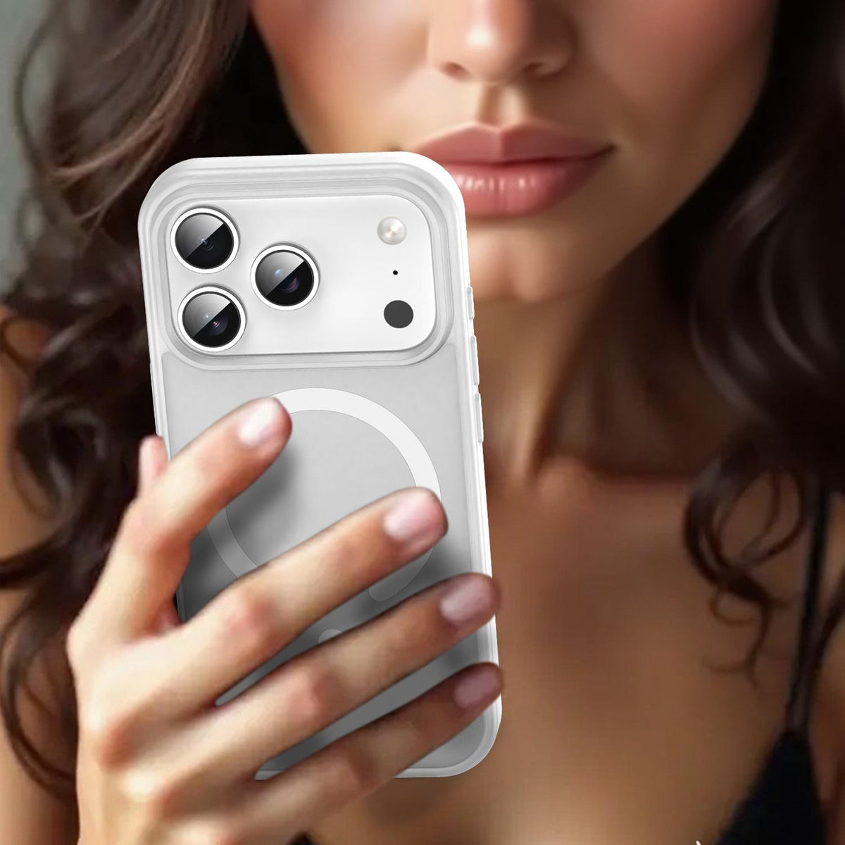 Compatible with iPhone 18 Pro Fanying Series PC Dual-Layer TPU Translucent Frosted MagSafe Phone Case - Matte White
