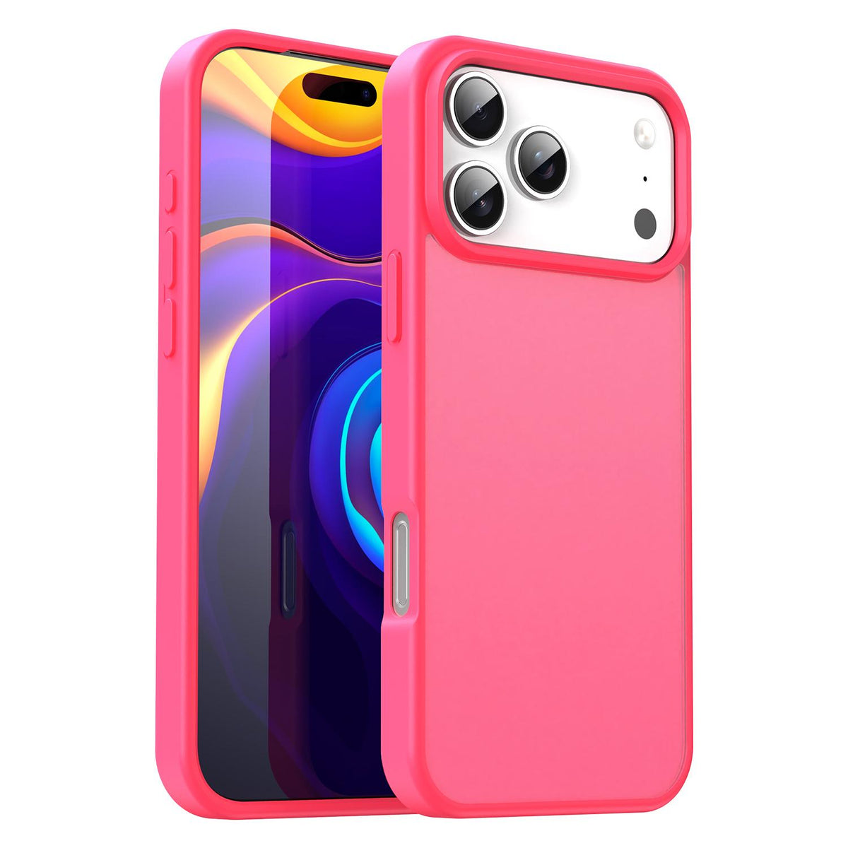 Compatible with iPhone 18 Pro Max Fanying Series PC Dual-Layer TPU Translucent Frosted Phone Case - Rose Red