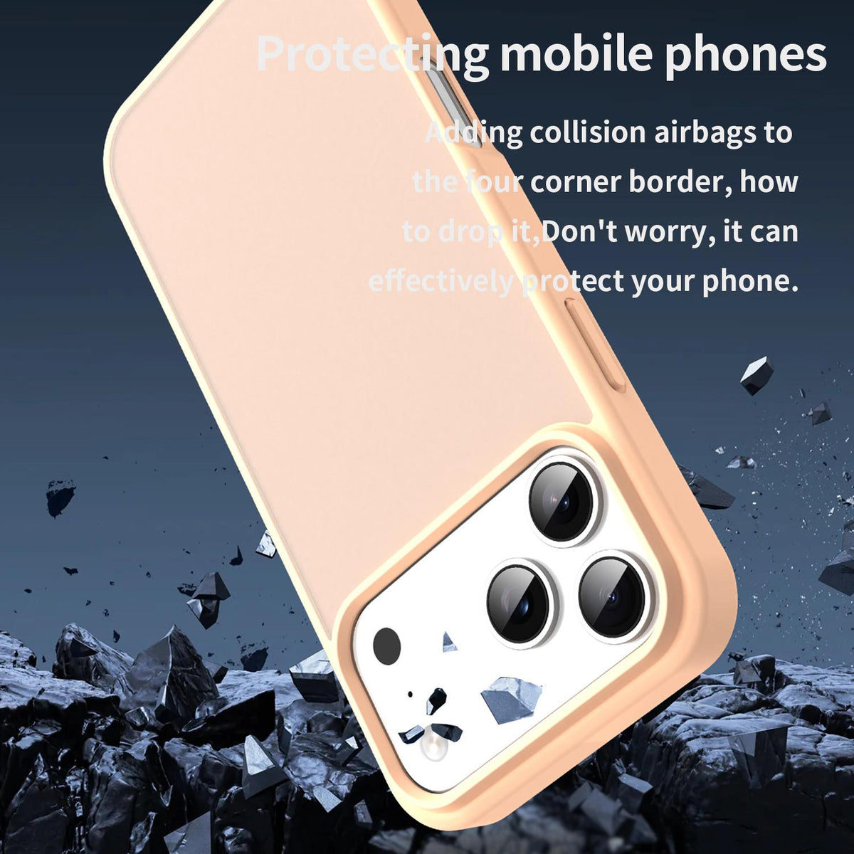 Compatible with iPhone 18 Pro Max Fanying Series PC Dual-Layer TPU Translucent Frosted Phone Case - Rouge Powder