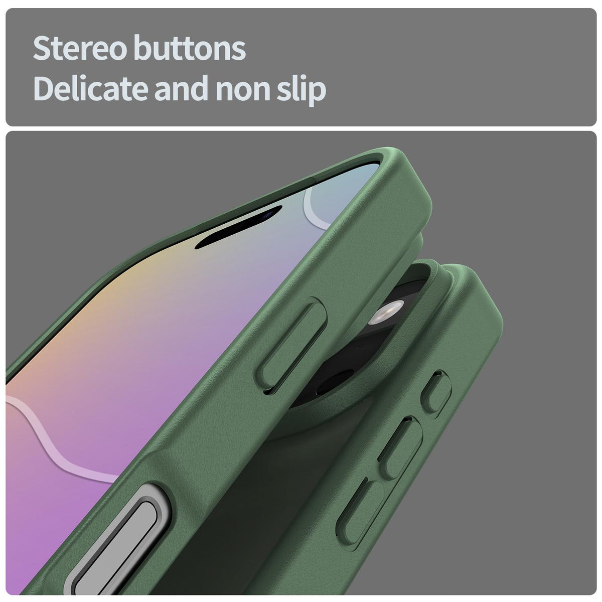 Compatible with iPhone 18 Pro Fanying Series PC Dual-Layer TPU Translucent Frosted Phone Case - Olive Green