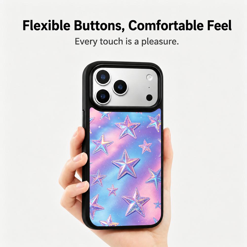 Compatible with iPhone 18 Pro Max & 17 Pro Max Colorful Painting PC Silicone Magnetic Phone Case - Starry Snow Island