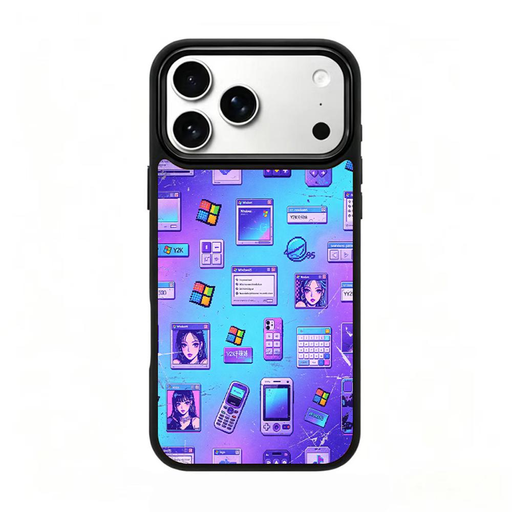 Compatible with iPhone 18 Pro & 17 Pro Colorful Painting PC Silicone Magnetic Phone Case - Cyber ??Old Age Electronics Y2K