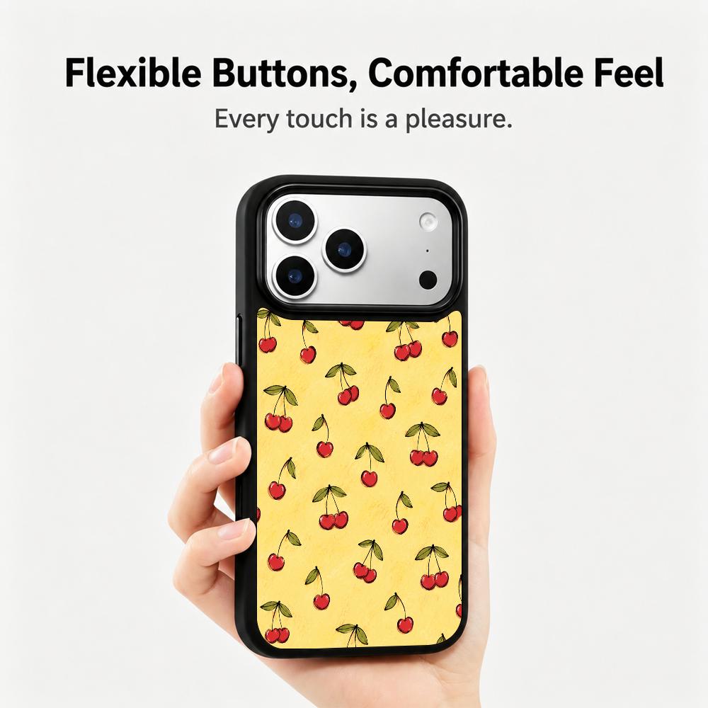 Compatible with iPhone 18 Pro Max & 17 Pro Max Earth Series PC Silicone Magnetic Phone Case - Earth Cherry Blossom