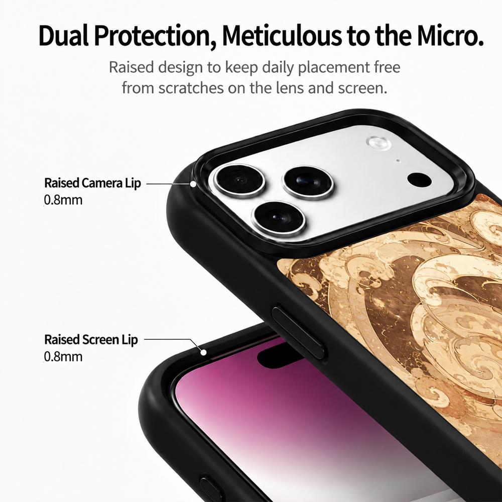 Compatible with iPhone 18 Pro & 17 Pro Earth Series PC Silicone Magnetic Phone Case - Earth Wave Pattern