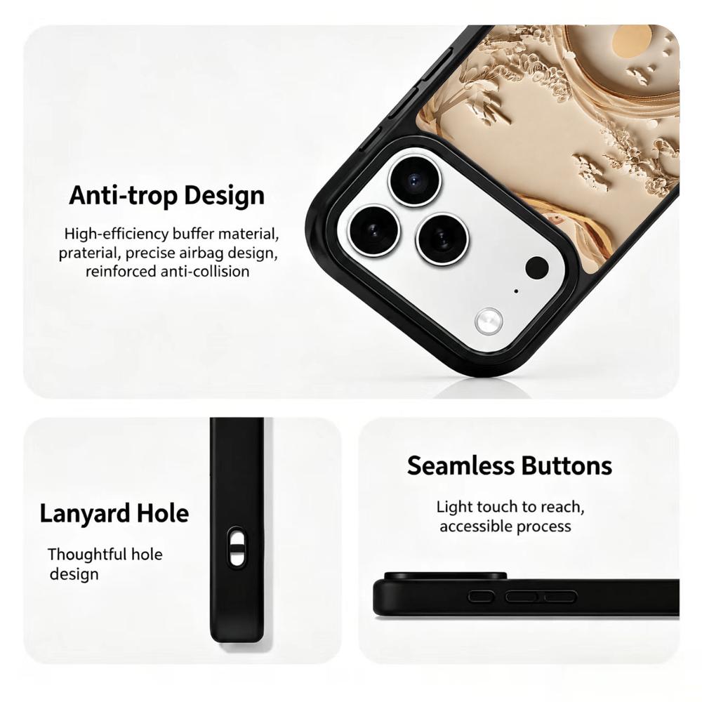 Compatible with iPhone 18 Pro & 17 Pro Earth Series PC Silicone Magnetic Phone Case - Earthy Mountain Realm