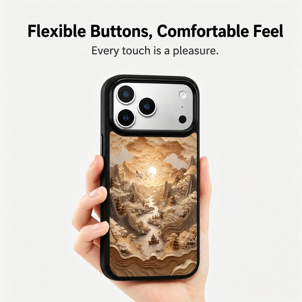 Compatible with iPhone 18 Pro & 17 Pro Earth Series PC Silicone Magnetic Phone Case - Earthy Fairy River