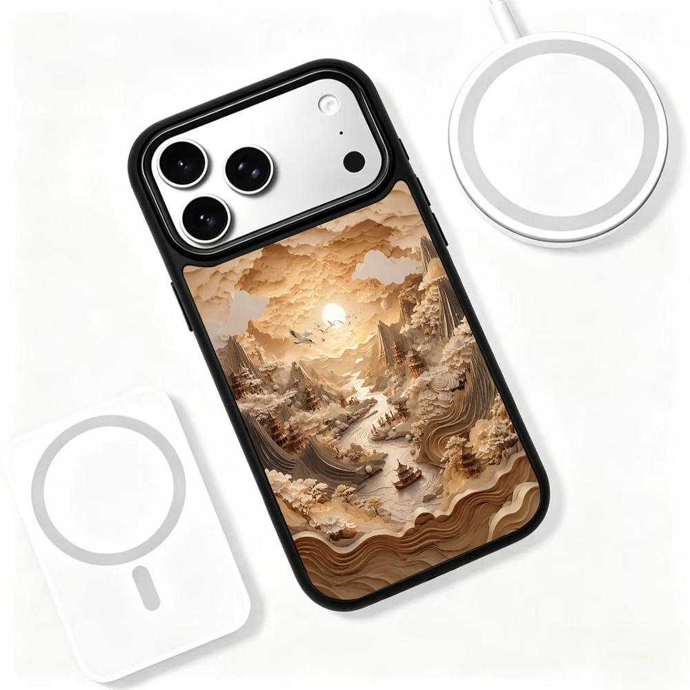 Compatible with iPhone 18 Pro & 17 Pro Earth Series PC Silicone Magnetic Phone Case - Earthy Fairy River