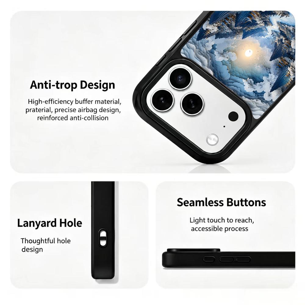 Compatible with iPhone 18 Pro Max & 17 Pro Max Water Series PC Silicone Magnetic Phone Case - Water Narcissus River Scenery