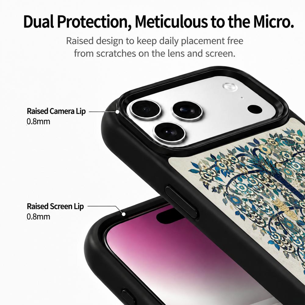 Compatible with iPhone 18 Pro Max & 17 Pro Max Water Series PC Silicone Magnetic Phone Case - Water Wealth Tree