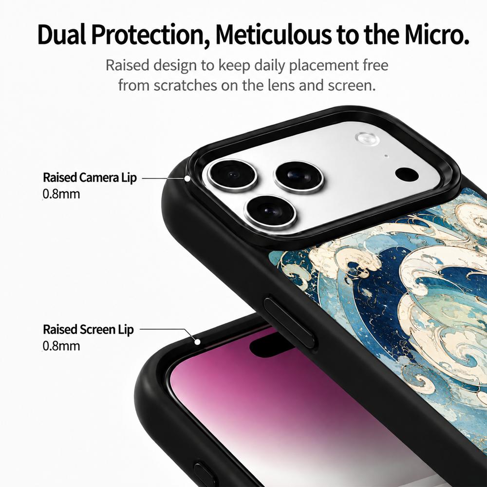 Compatible with iPhone 18 Pro & 17 Pro Water Series PC Silicone Magnetic Phone Case - Water Ripples