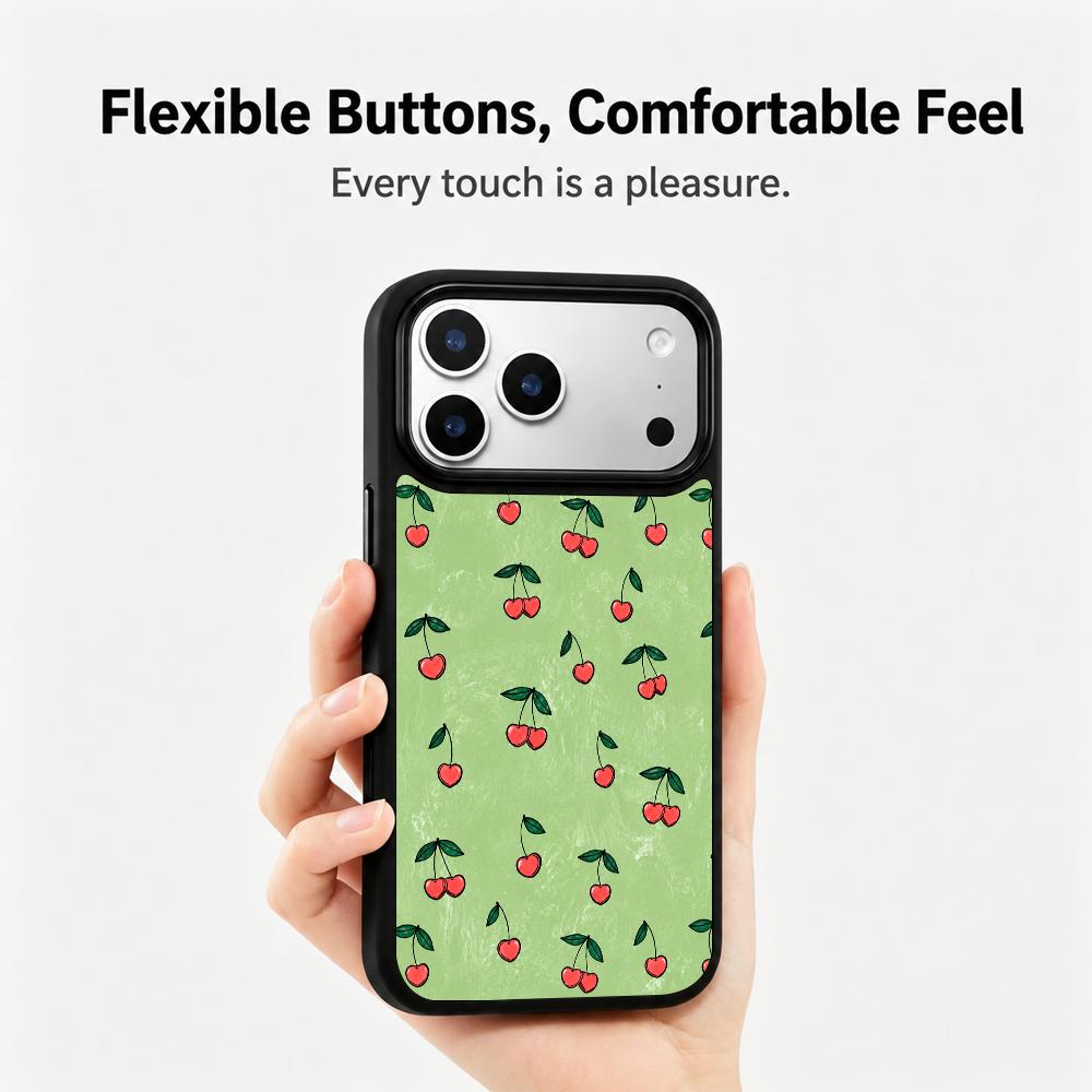Compatible with iPhone 18 Pro Max & 17 Pro Max Wood Series PC Silicone Magnetic Phone Case - Wood Sakura Silk Tulle