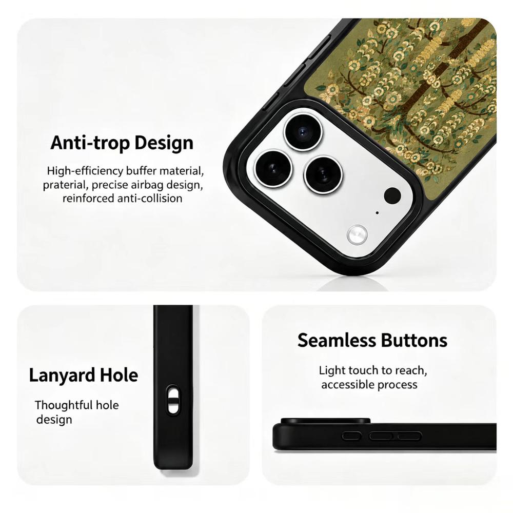 Compatible with iPhone 18 Pro Max & 17 Pro Max Wood Series PC Silicone Magnetic Phone Case - Timber Money Tree