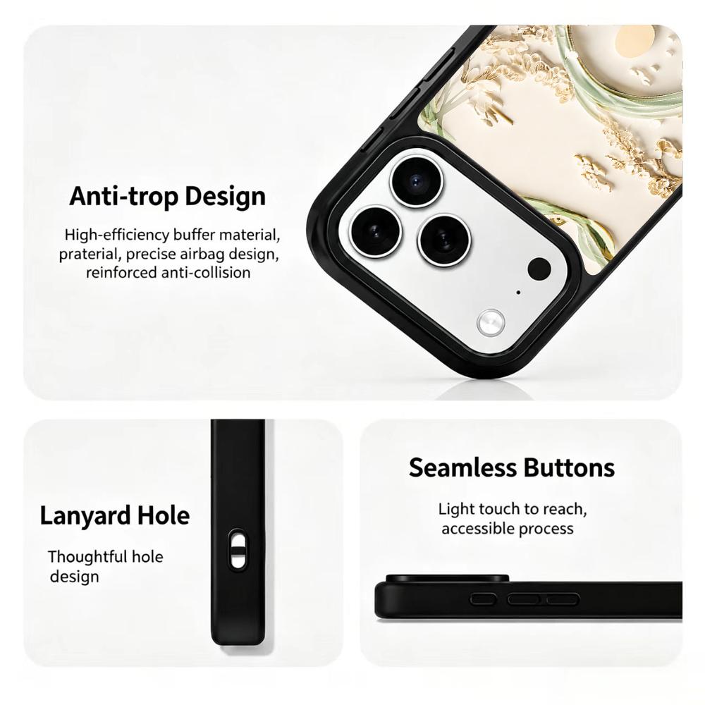 Compatible with iPhone 18 Pro & 17 Pro Wood Series PC Silicone Magnetic Phone Case - Wood Mountain Vista