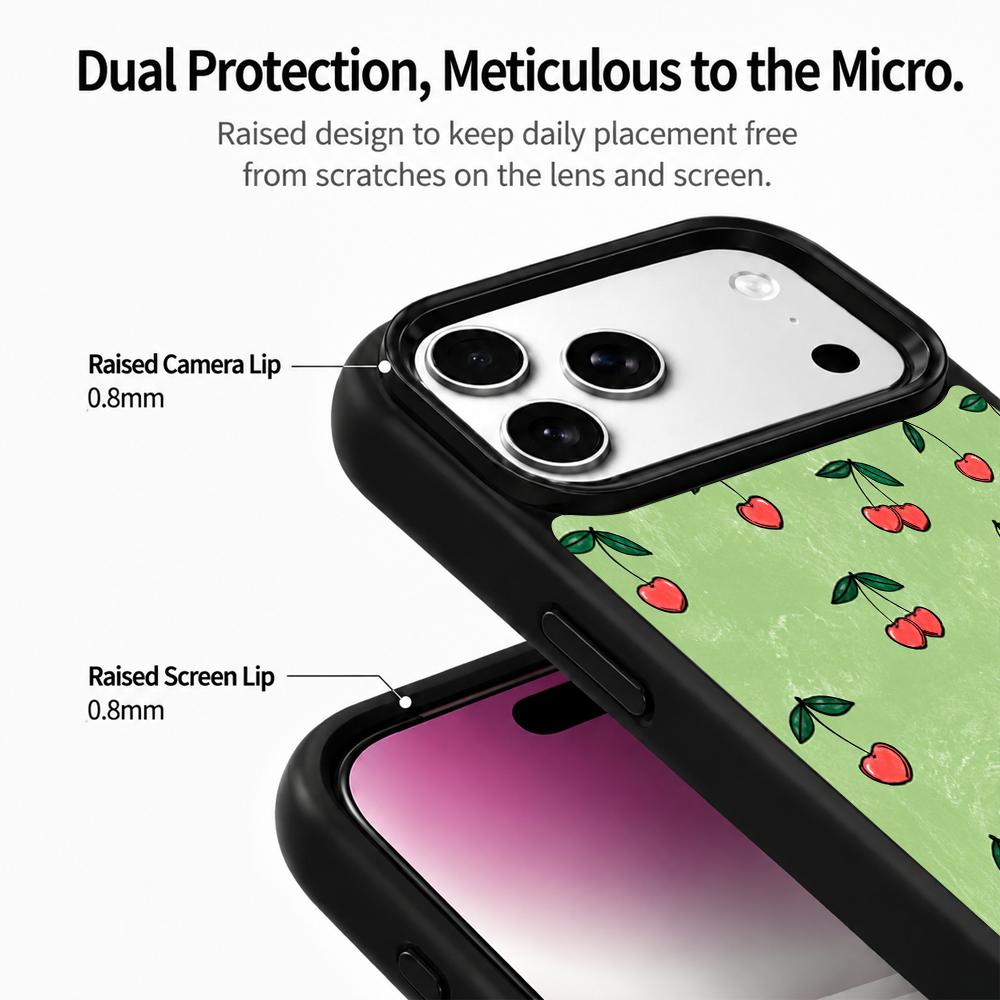 Compatible with iPhone 18 Pro & 17 Pro Wood Series PC Silicone Magnetic Phone Case - Wood Sakura Silk Tulle