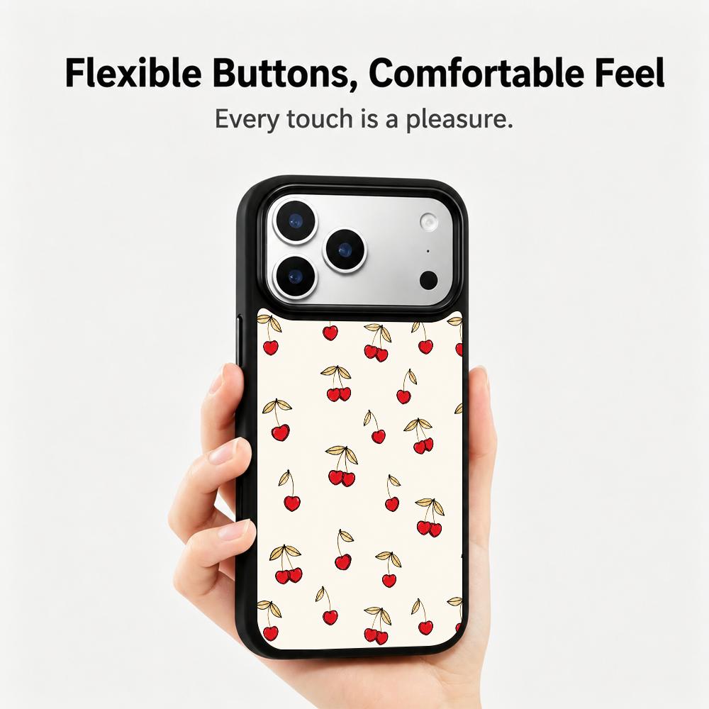 Compatible with iPhone 18 Pro Max & 17 Pro Max Gold Series PC Silicone Magnetic Phone Case - Golden Cherry Blossom