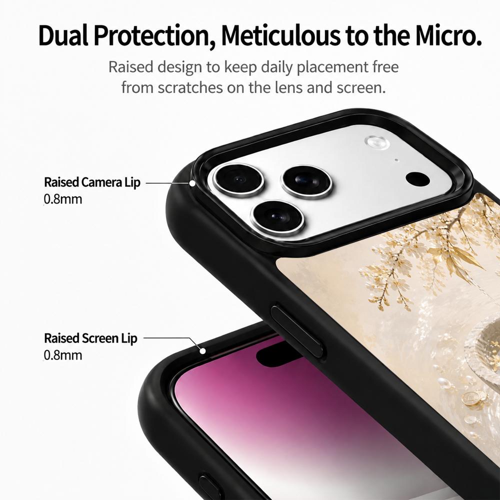 Compatible with iPhone 18 Pro & 17 Pro Gold Series PC Silicone Magnetic Phone Case - Golden Treasure Hoard