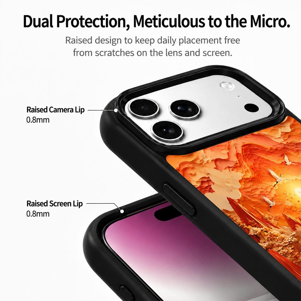 Compatible with iPhone 18 Pro Max & 17 Pro Max Fire Series PC Silicone Magnetic Phone Case - Fiery Celestial Stream