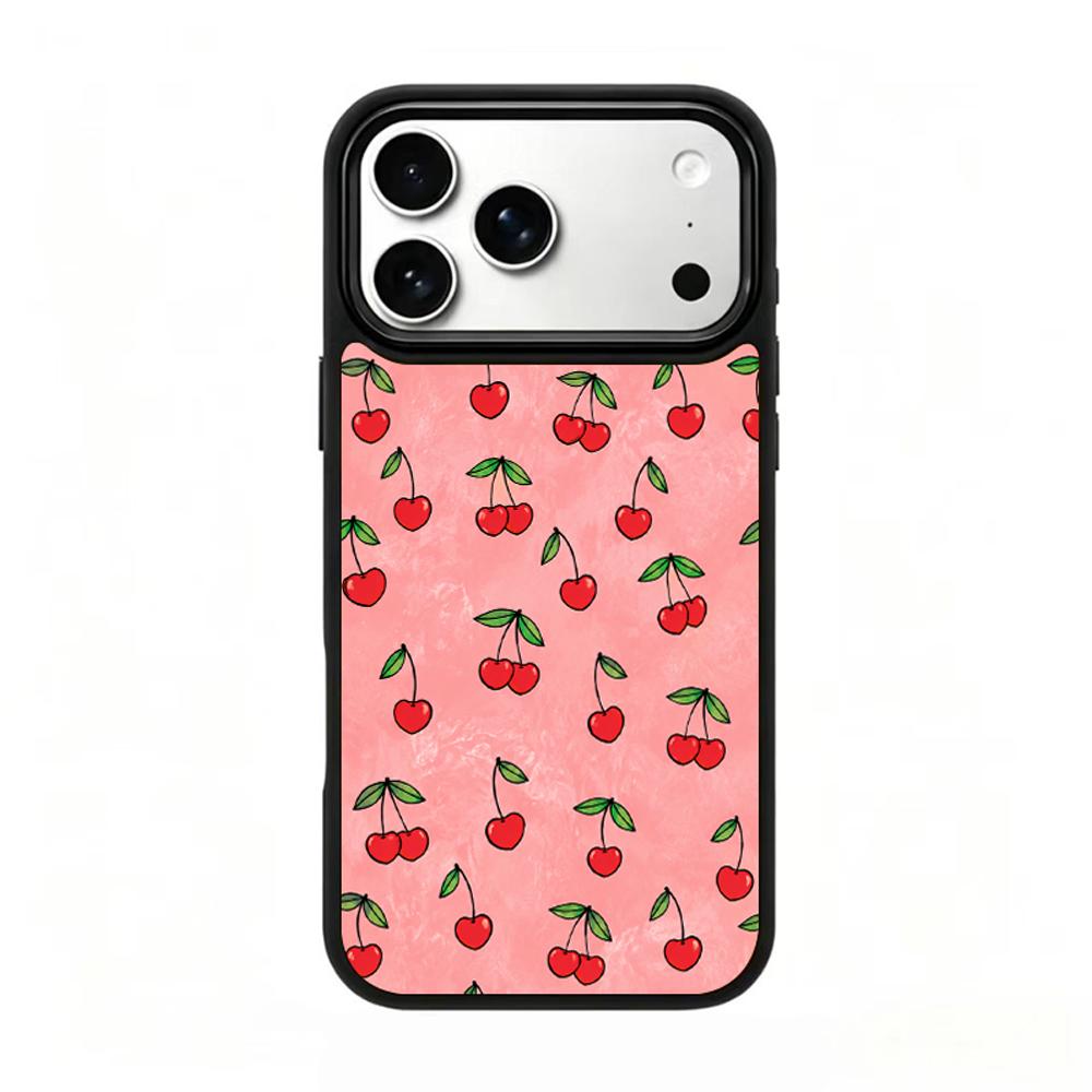 Compatible with iPhone 18 Pro & 17 Pro Fire Series PC Silicone Magnetic Phone Case - Fire Cherry Blossom
