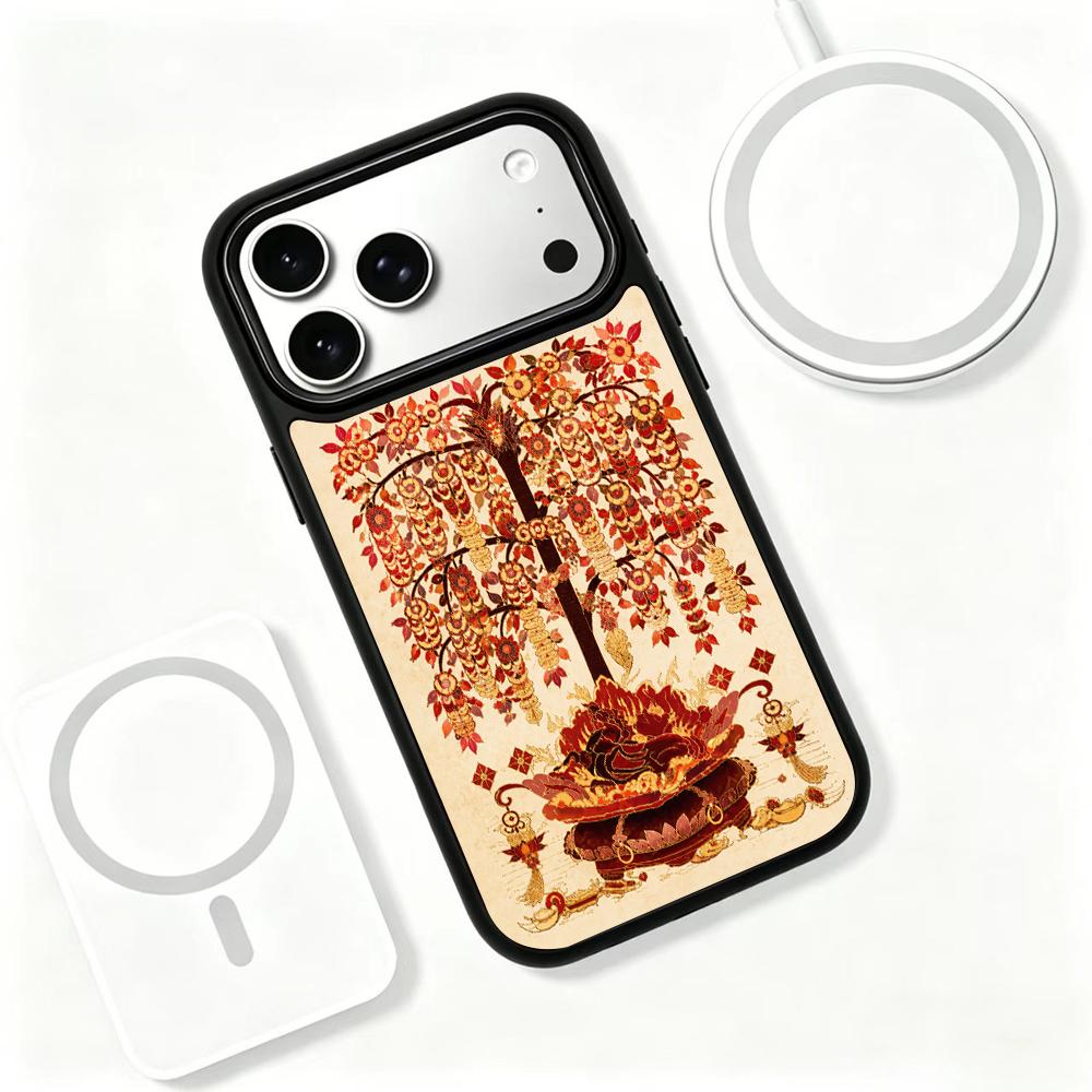 Compatible with iPhone 18 Pro & 17 Pro Fire Series PC Silicone Magnetic Phone Case - Fiery Money Tree