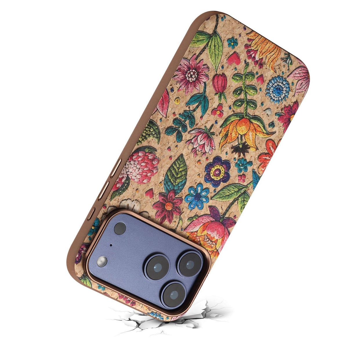 Compatible with iPhone 18 Pro Max Denior Vintage Boho Embroidery Style Magnetic Protective Phone Case - Pink