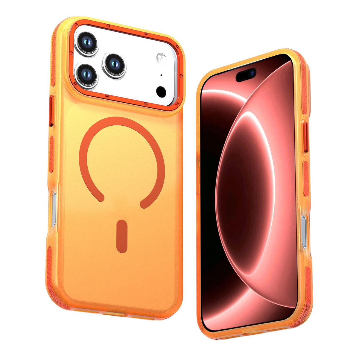 Compatible with iPhone 18 Pro Max Two-tone Contrast Magnetic Phone Case - Orange