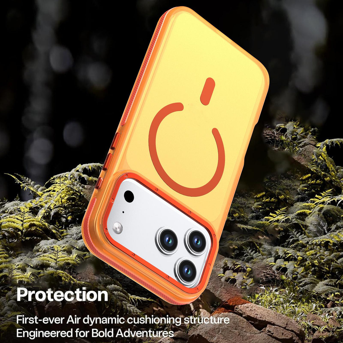 Compatible with iPhone 18 Pro Max Two-tone Contrast Magnetic Phone Case - Orange