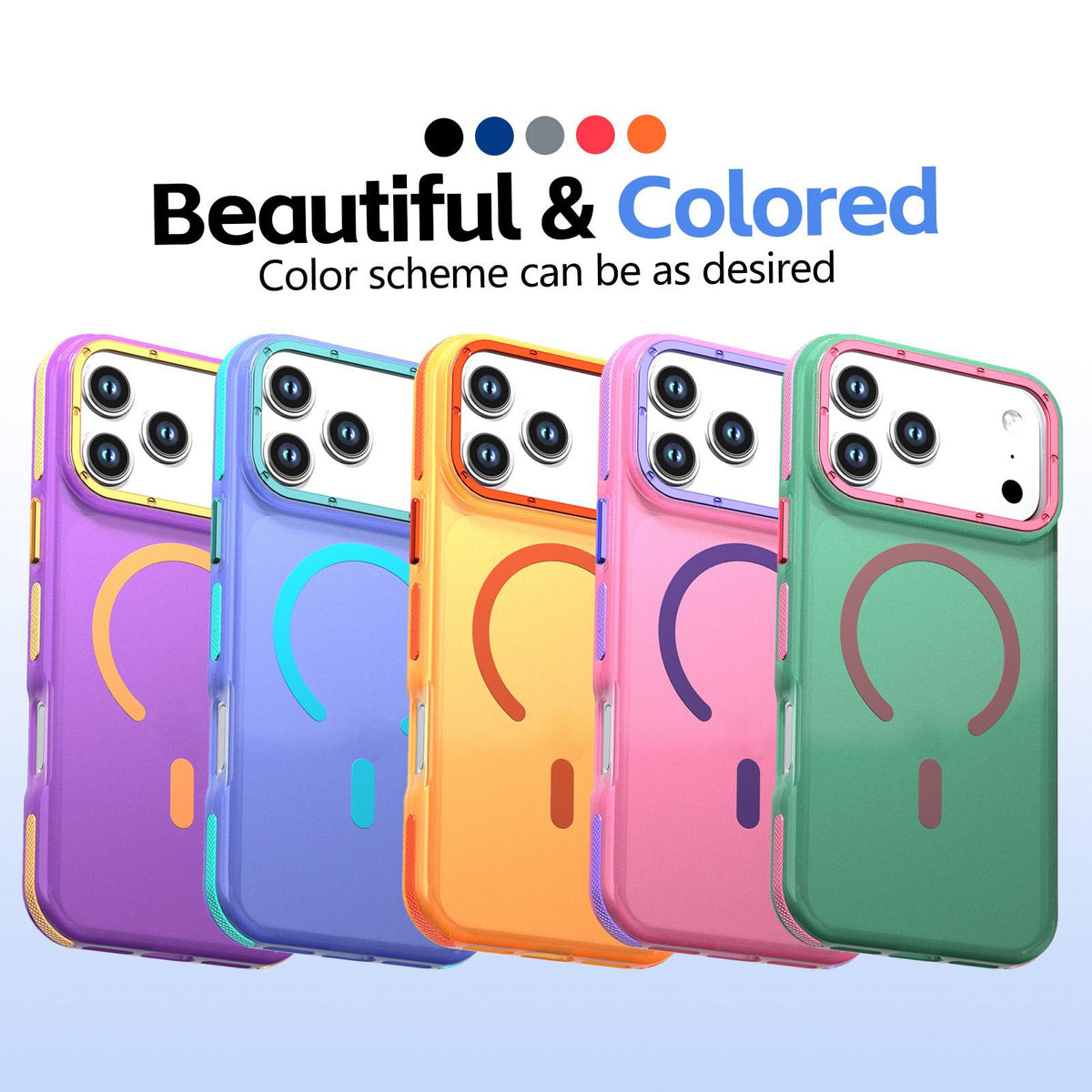 Compatible with iPhone 18 Pro Max Two-tone Contrast Magnetic Phone Case - Green