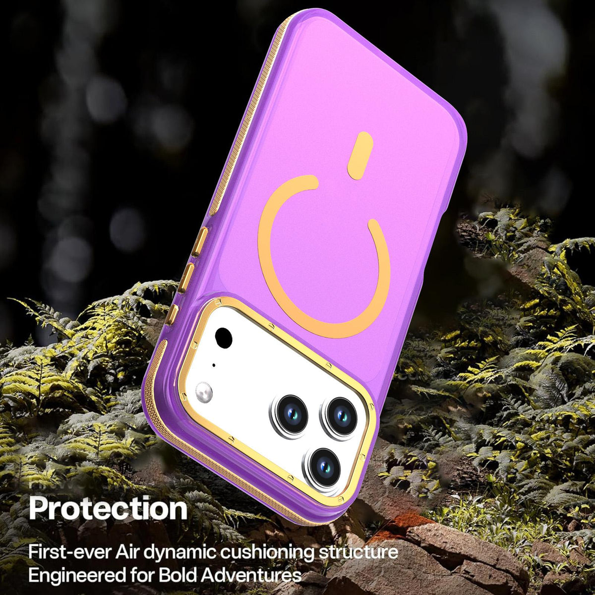 Compatible with iPhone 18 Pro Max Two-tone Contrast Magnetic Phone Case - Purple