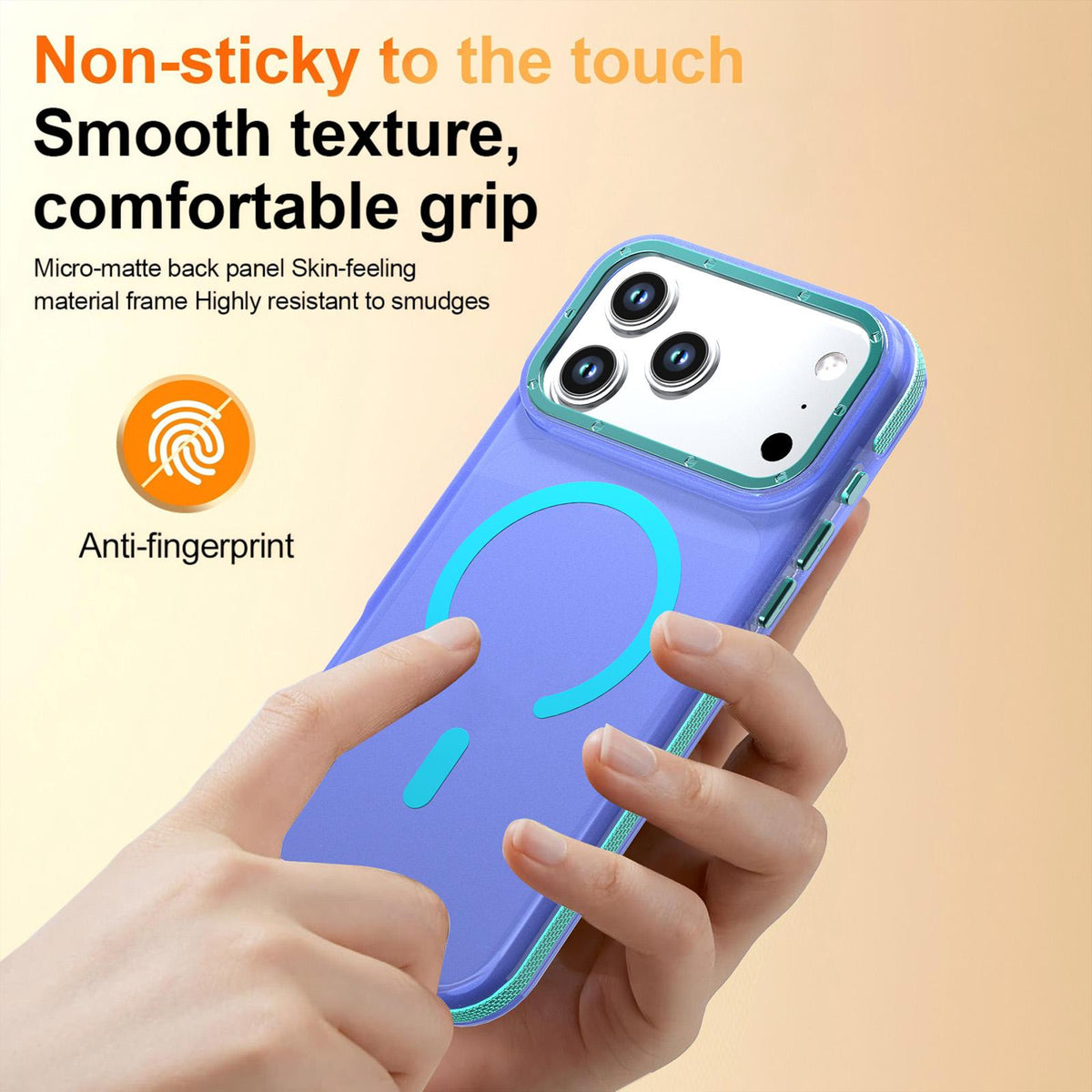 Compatible with iPhone 18 Pro Two-tone Contrast Magnetic Phone Case - Blue