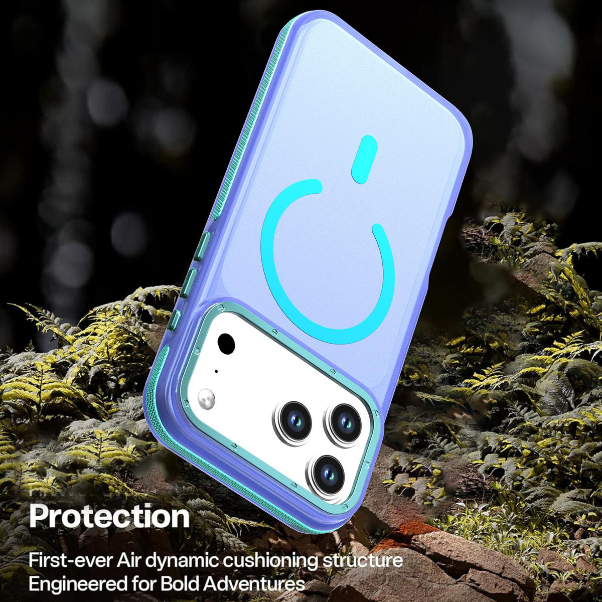 Compatible with iPhone 18 Pro Two-tone Contrast Magnetic Phone Case - Blue