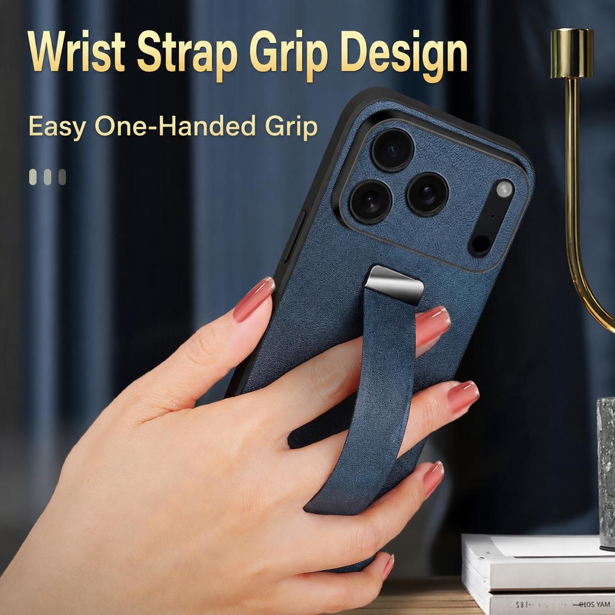 Compatible with iPhone 18 Pro Max SULADA PC Dual-Layer Leather Texture Skin Feel Precise Hole Phone Case - Black