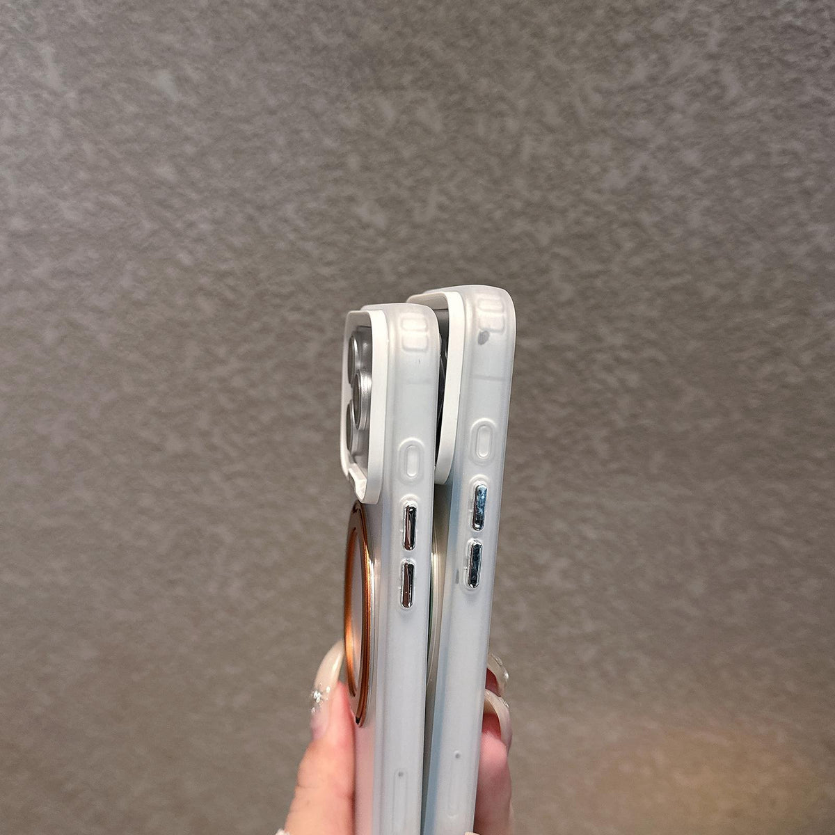 Compatible with iPhone 18 Pro Max & 17 Pro Max Aurora 2.0 PC Dual-Layer TPU Laser Magnetic Phone Case with Rotating Holder - Silver