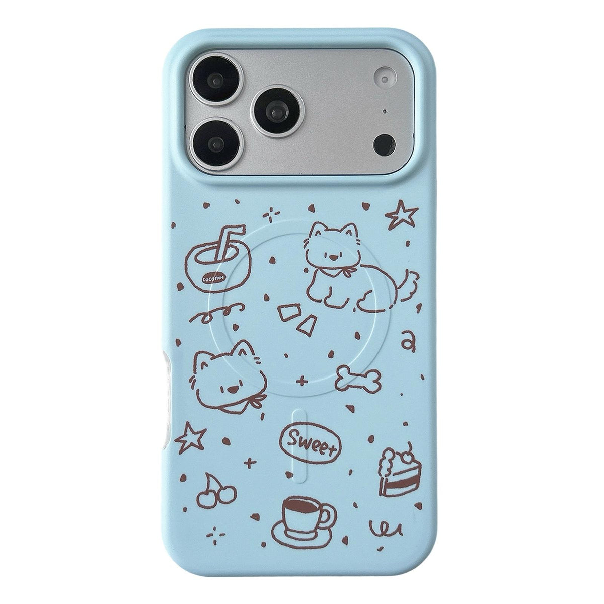 Compatible with iPhone 18 Pro Max & 17 Pro Max Graffiti Pattern 2 in 1 PC Dual-Layer TPU Phone Case - Line Dog