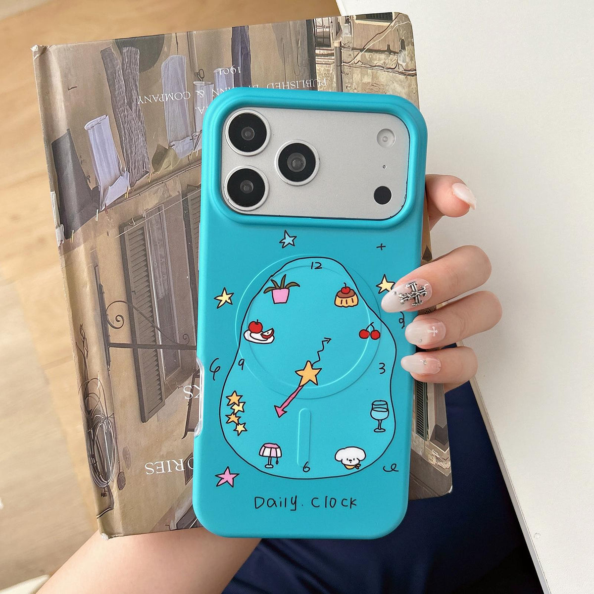 Compatible with iPhone 18 Pro Max & 17 Pro Max Graffiti Pattern 2 in 1 PC Dual-Layer TPU Phone Case - Green Plaid Bear