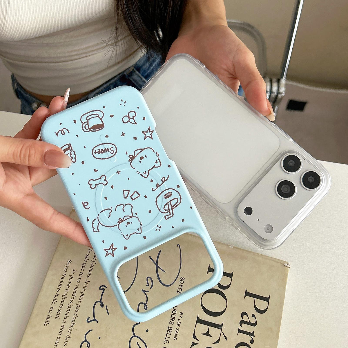 Compatible with iPhone 18 Pro Max & 17 Pro Max Graffiti Pattern 2 in 1 PC Dual-Layer TPU Phone Case - Irregular Clock