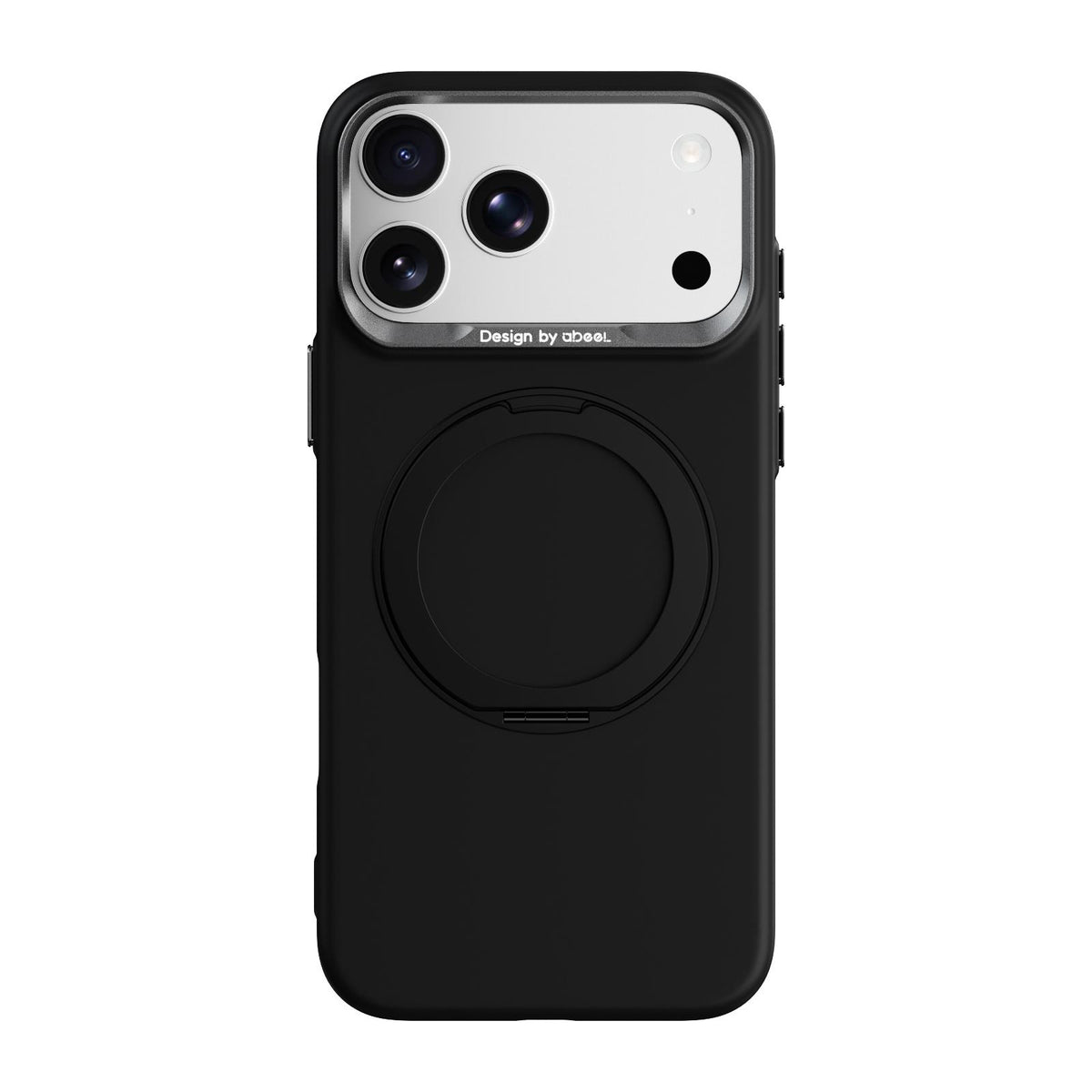 Compatible with iPhone 18 Pro Max ABEEL Lightweight Zero Skin Feel Magnetic PC Phone Case with Holder - Black