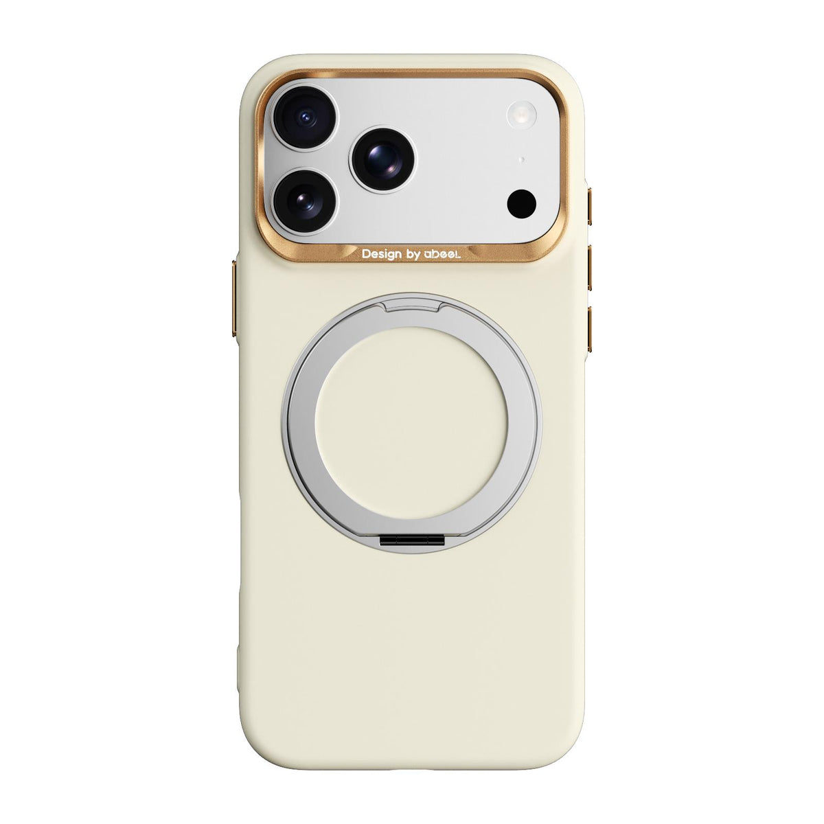 Compatible with iPhone 18 Pro Max ABEEL Lightweight Zero Skin Feel Magnetic PC Phone Case with Holder - Yellow