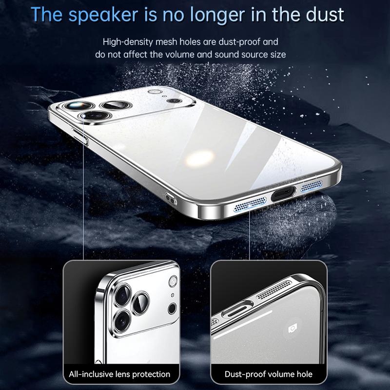Compatible with iPhone 18 Pro SULADA JINGJIA Series Lens Protector Hard PC Phone Case - Silver
