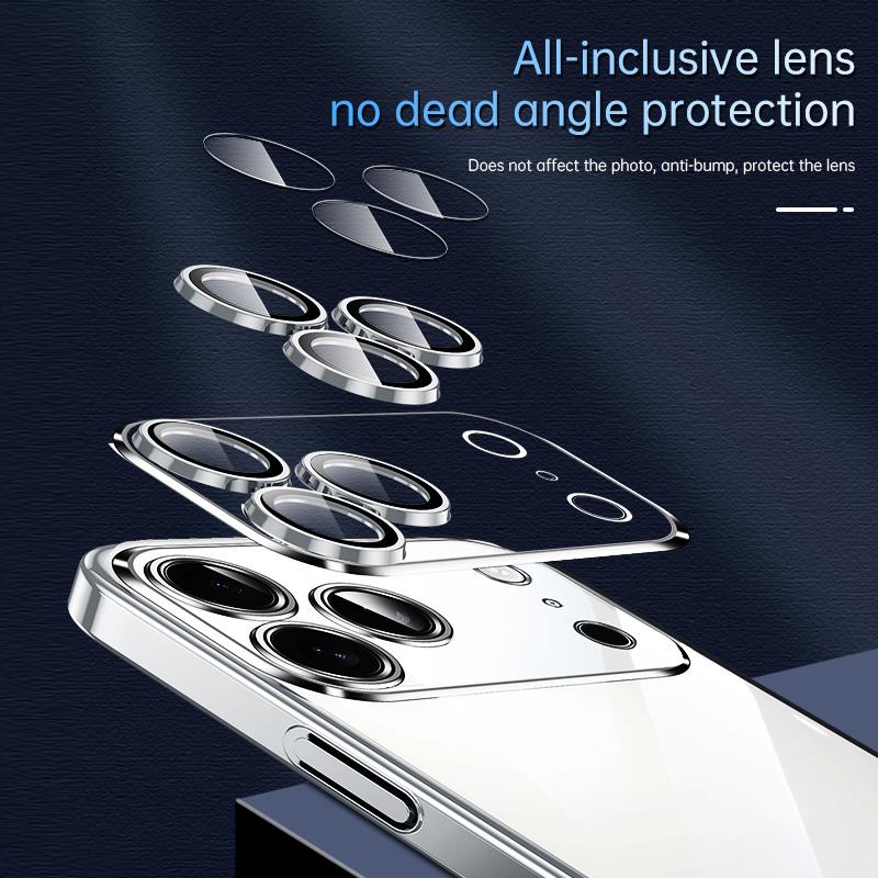 Compatible with iPhone 18 Pro SULADA JINGJIA Series Lens Protector Hard PC Phone Case - Silver