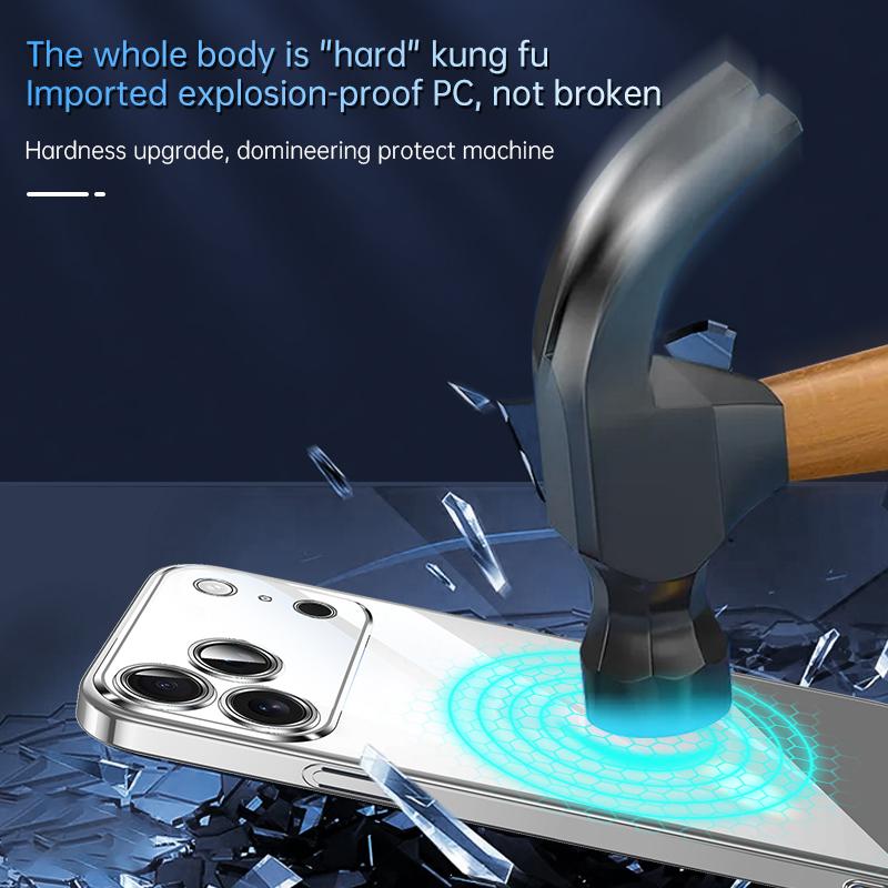 Compatible with iPhone 18 Pro SULADA JINGJIA Series Lens Protector Hard PC Phone Case - Silver