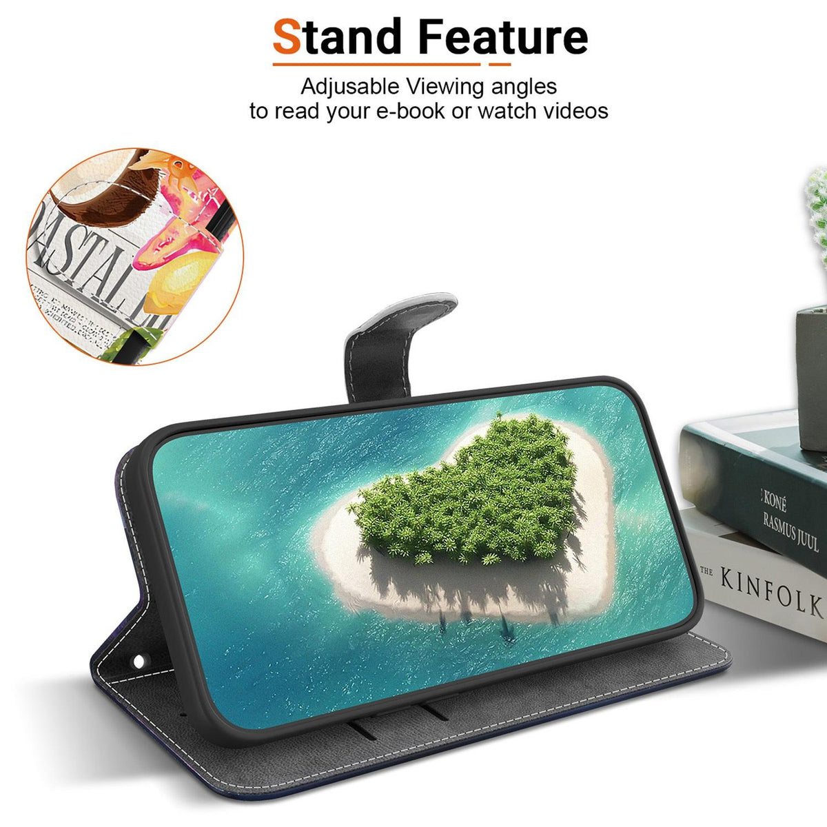 Compatible with iPhone 18 Pro Max Crystal-Texture Painted Vegan Leather Phone Case - Island Coral
