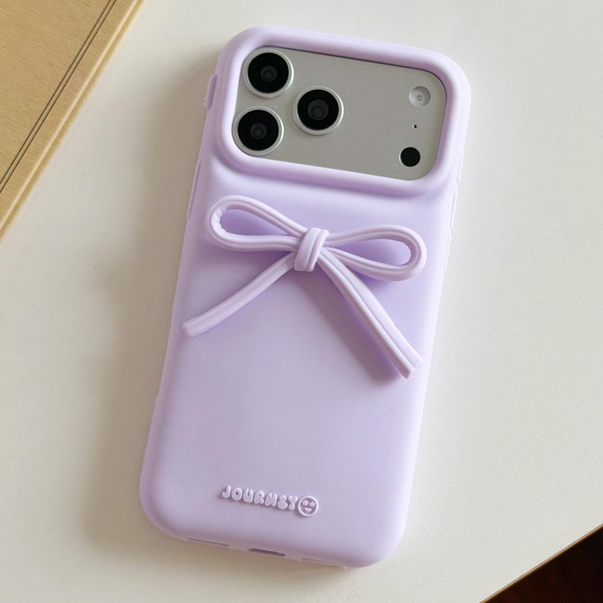 Compatible with iPhone 18 Pro Max & 17 Pro Max Bow TPU Dual-Layer PC Bulge Phone Case - Purple